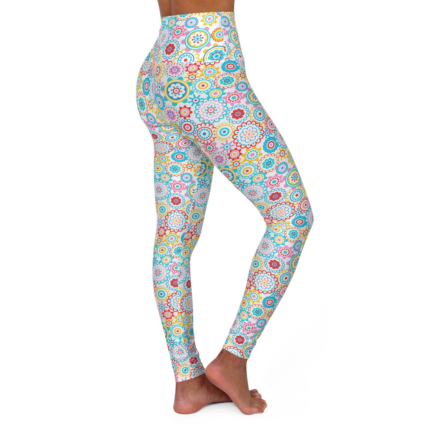 Flower Pop High Waisted Yoga Leggings