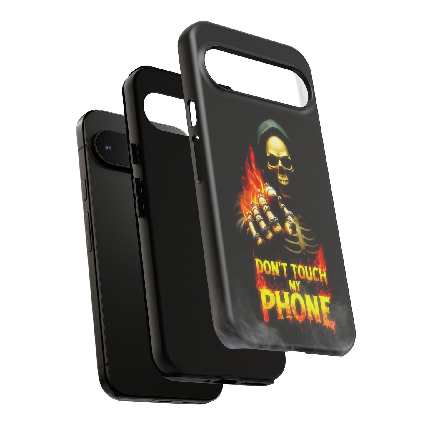 Skull Design Google Pixel Phone Case, Don't Touch My Phone Mobile Cover