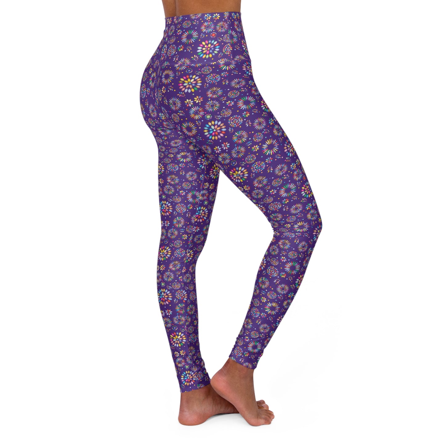 Vibrant Vibes High Waisted Yoga Leggings / Purple