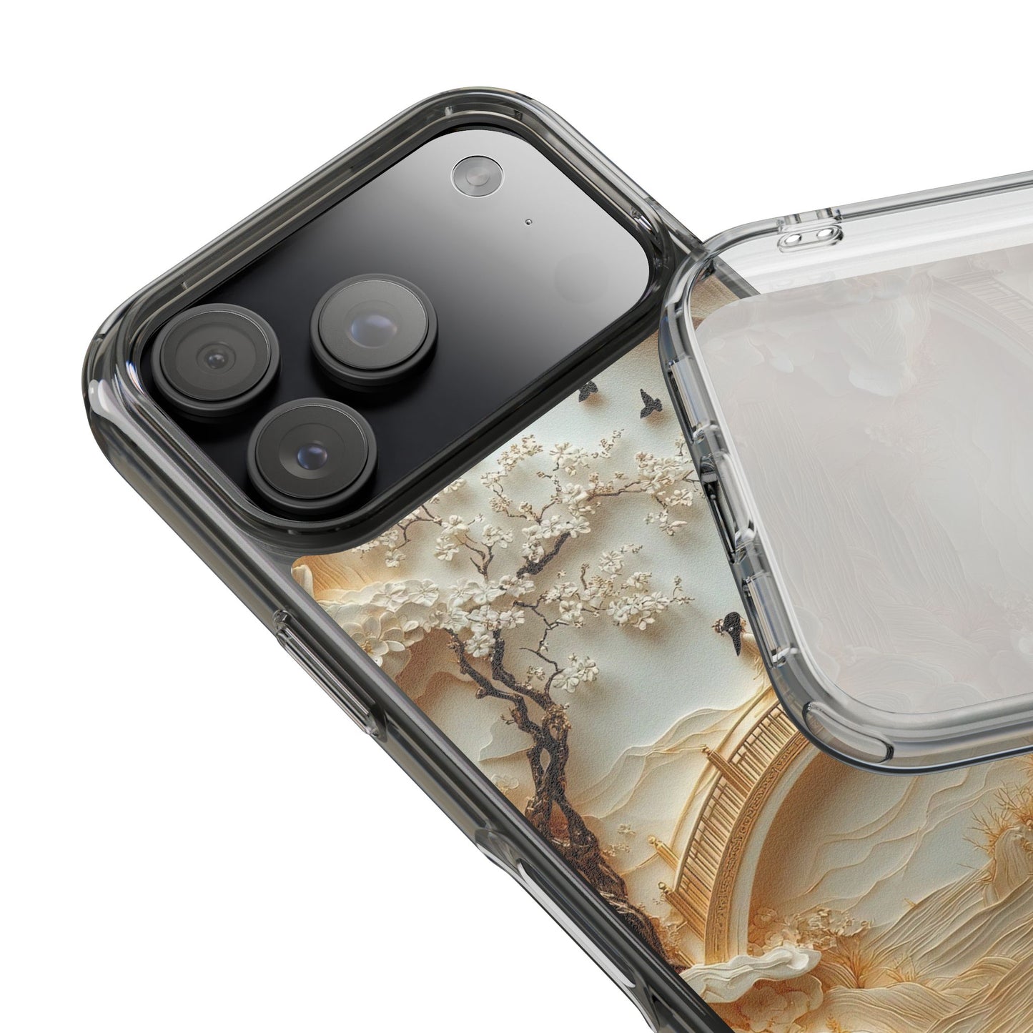 Romantic Couple 3D Effect Clear Cases, Artistic Protective Cover