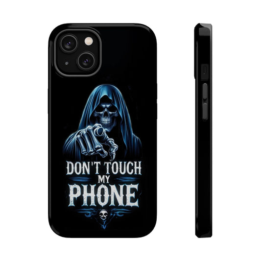 Gothic Magnetic iPhone Case: Don't Touch My Phone
