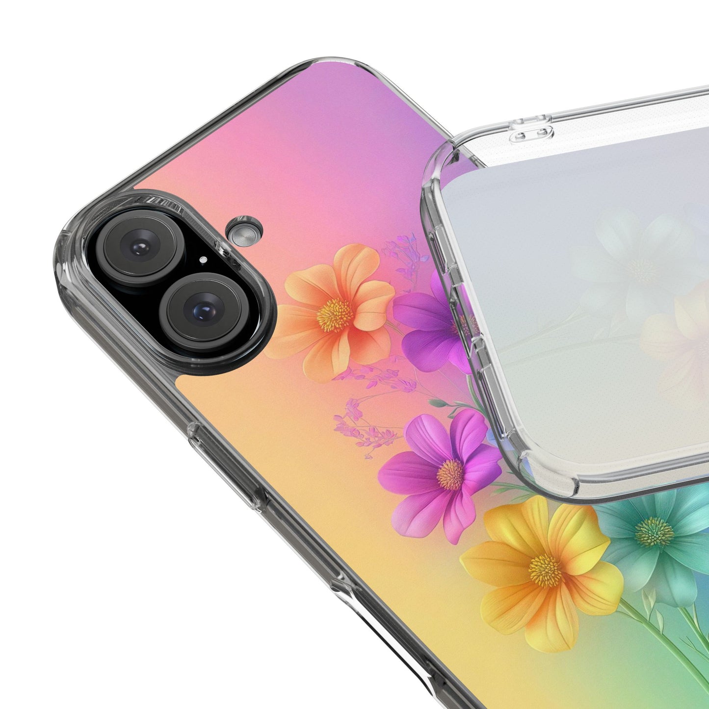 Floral Clear Phone Case – Colorful Flower Design