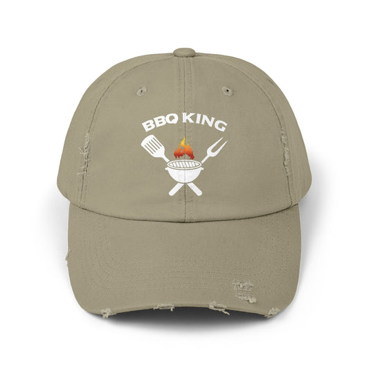 BBQ King Unisex Distressed Cap - Perfect Gift for Grill Masters