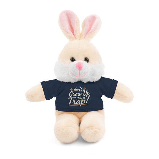 Cute Stuffed Bear with Humor Tee, Fun Gift for Kids, Don't Grow Up It's a Trap!