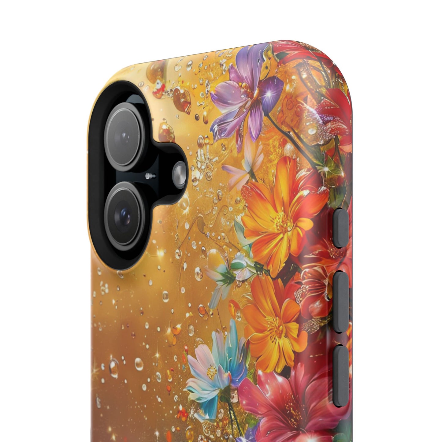 Vibrant Floral Magnetic Phone Case, Artistic Phone Cover