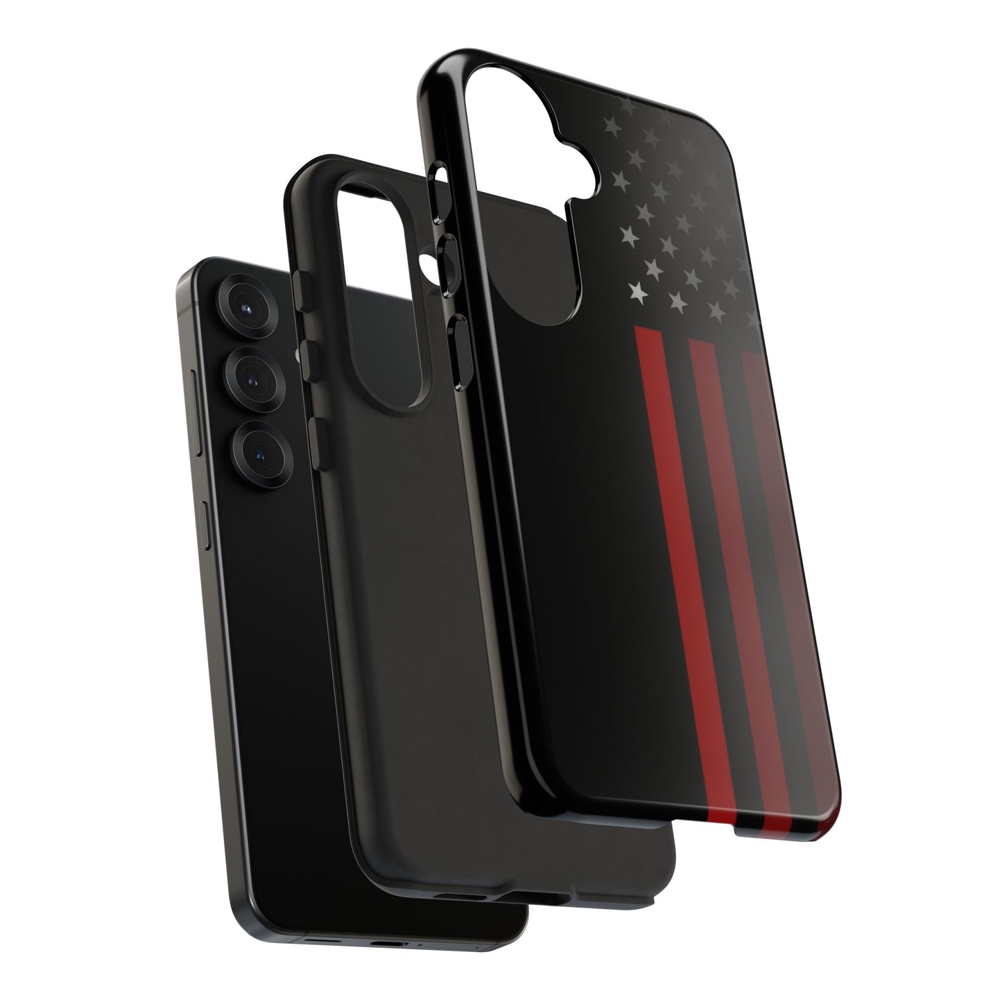 Patriotic Samsung Tough Cases, Red Line American Flag Phone Cover