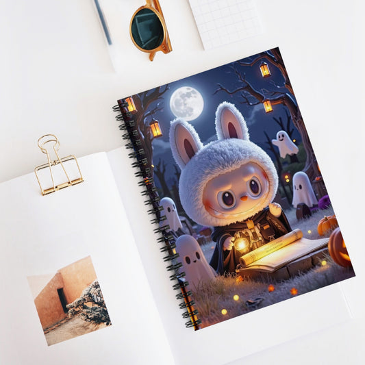 The Monsters Halloween Spiral Notebook 6” x 8” – Cute Ghosts Design, Writing Diary, Sketchbook, Back to School Supplies
