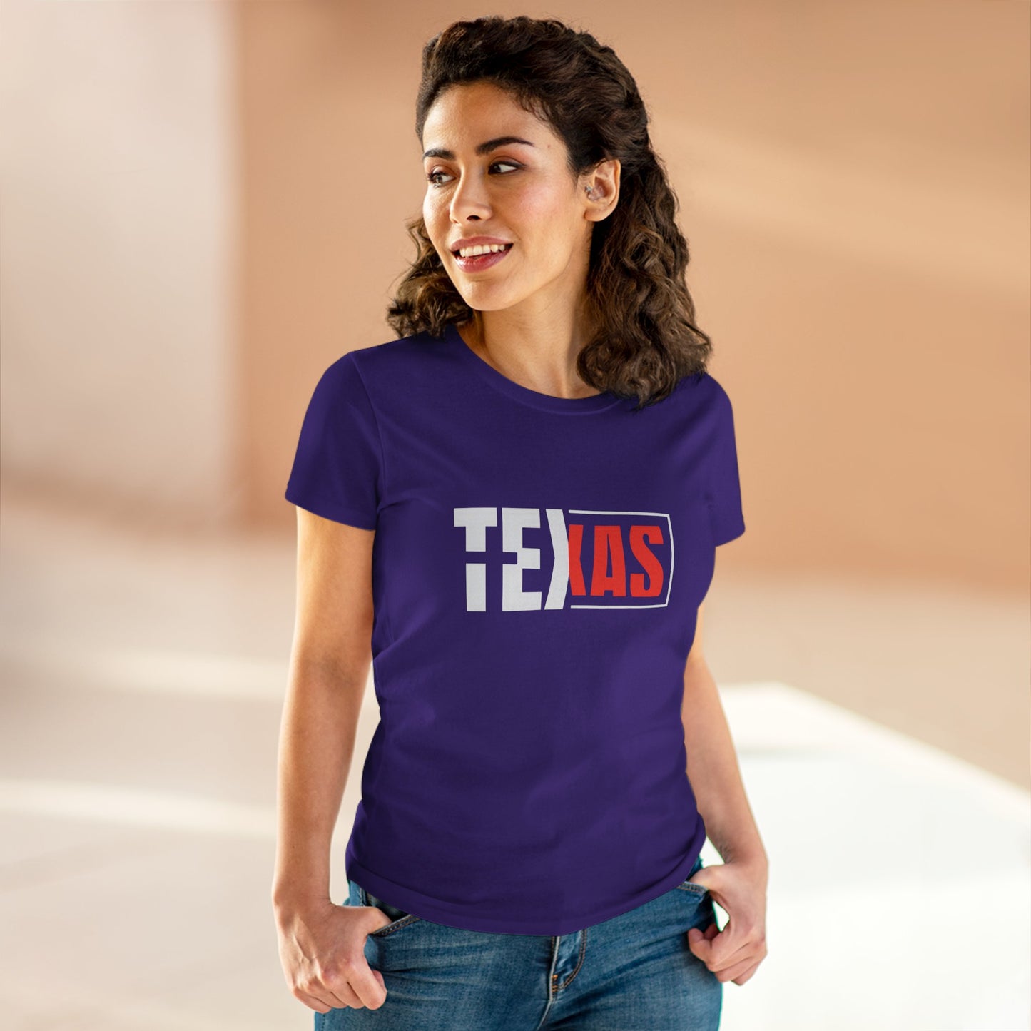 Texas Graphic Women's Midweight Cotton Tee - Stylish Casual Wear