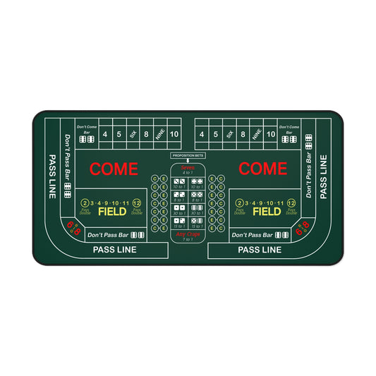 Casino Craps 2 Desk Mat — 2-in-1 Gaming Surface / Green