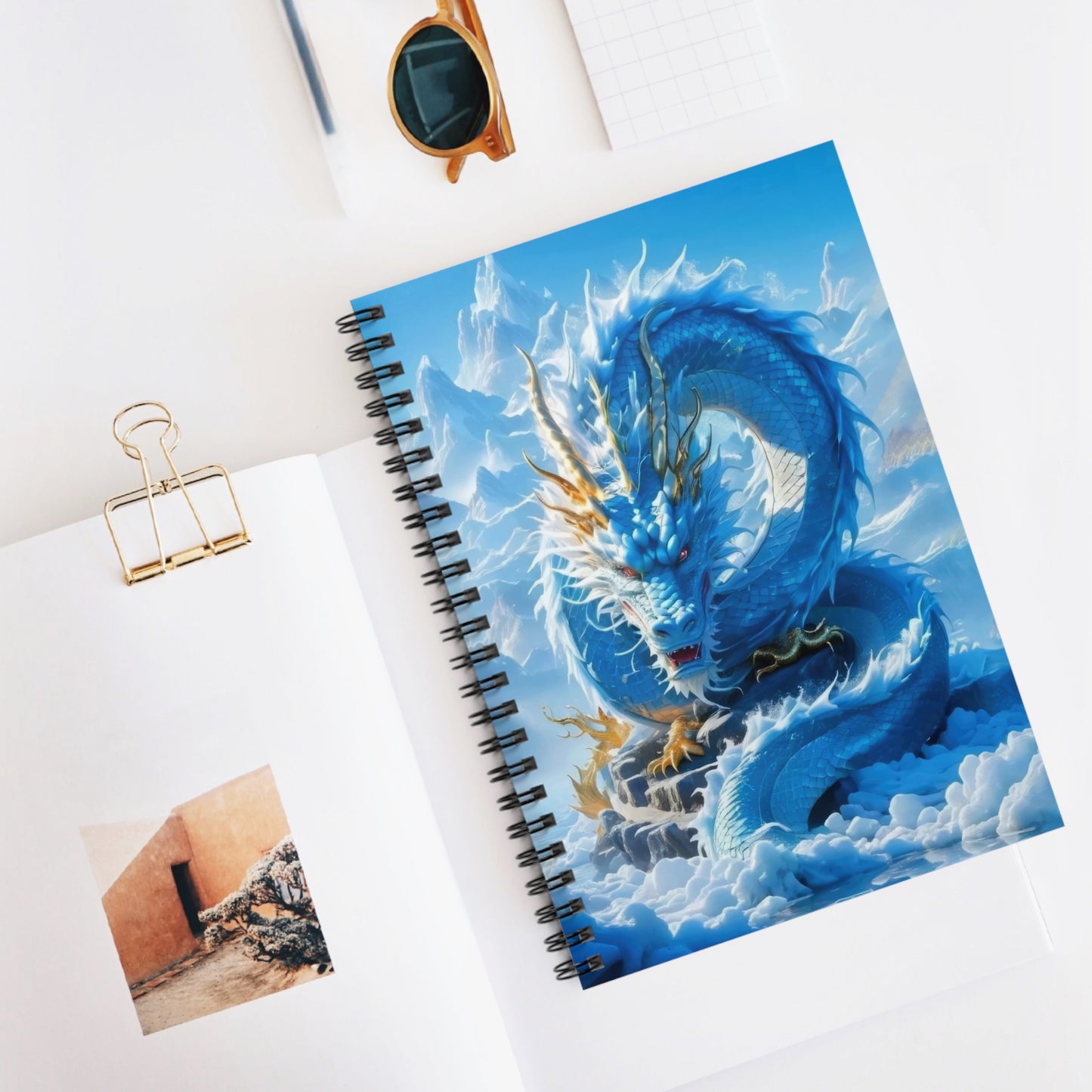 Majestic Dragon Spiral Notebook 6” x 8” – Ruled Journal, Fantasy Design, Art Notebook, Back to School Supplies