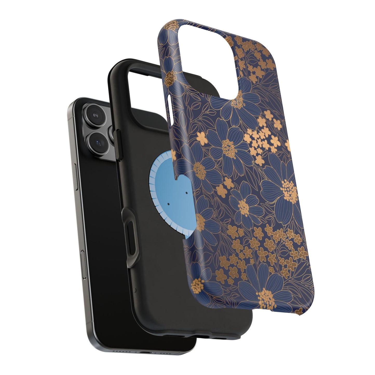Luxury Serial Magnetic Phone Case, Golden Floral
