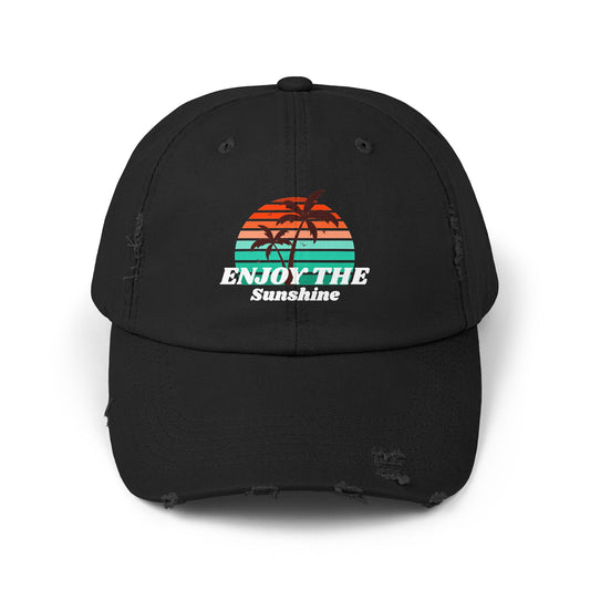 Enjoy The Sunshine Unisex Distressed Cap