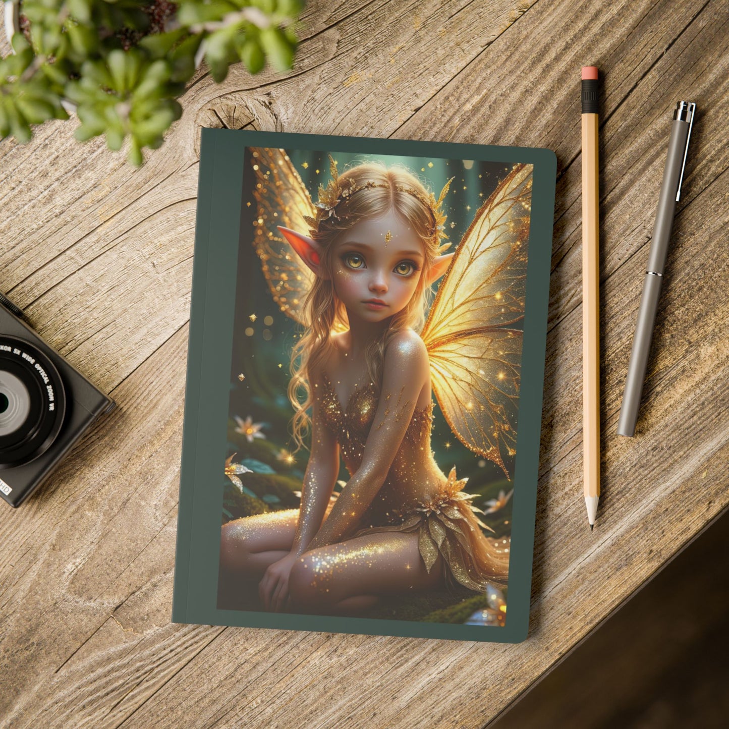 Enchanted Fairy Softcover Journal, Dream Journal, Inspirational Notebook, Gifts for Writers, Fantasy Art Stationery