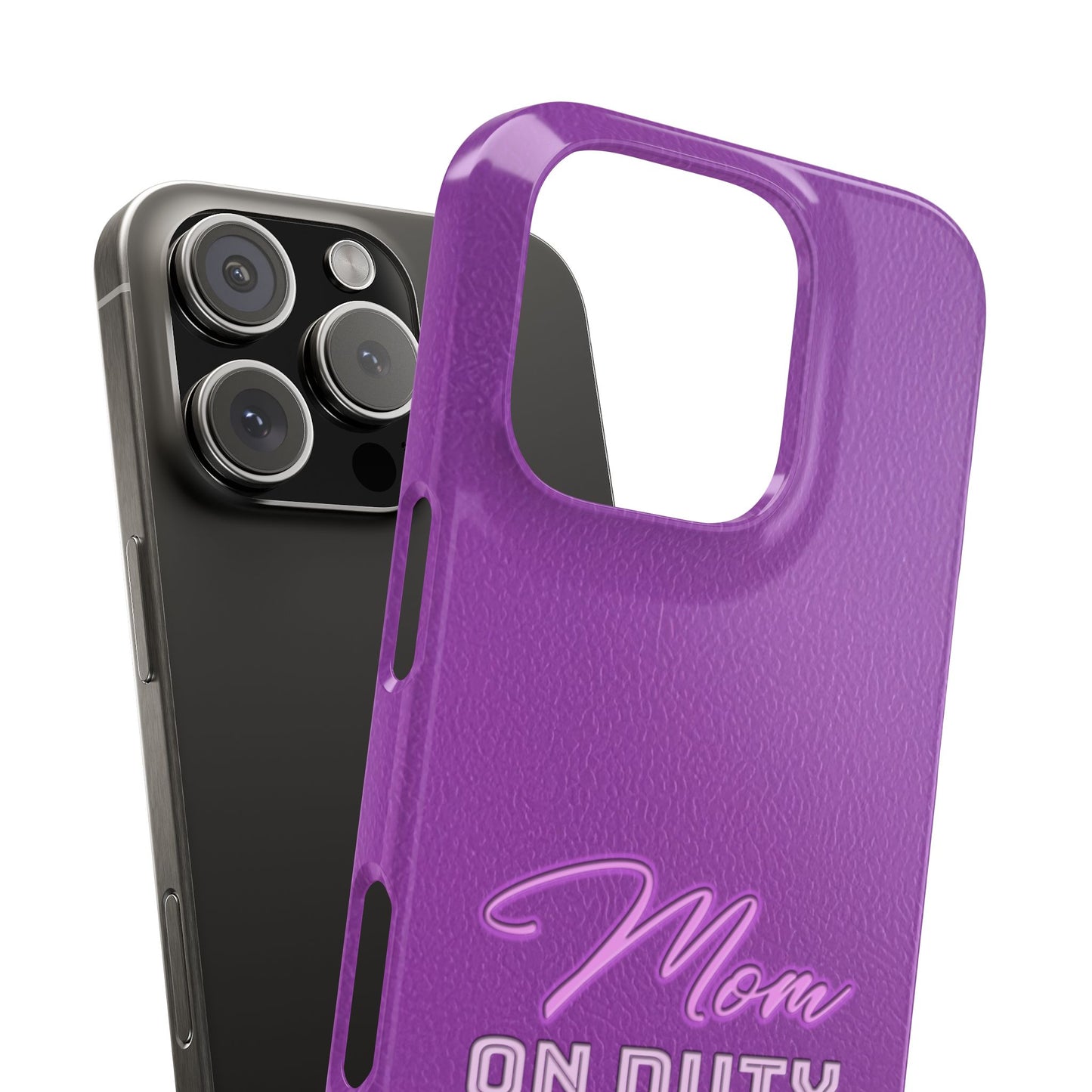 Mom On Duty Slim Case, Purple Case for Mothers