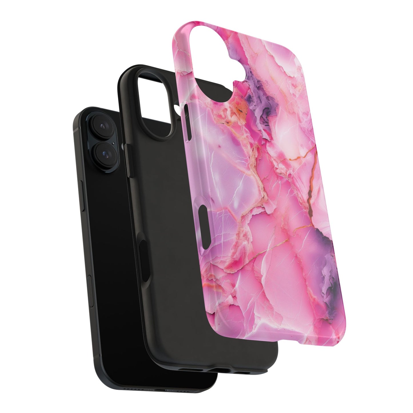 Pink Marble Tough Cases for iPhone, Stylish Protective Covers