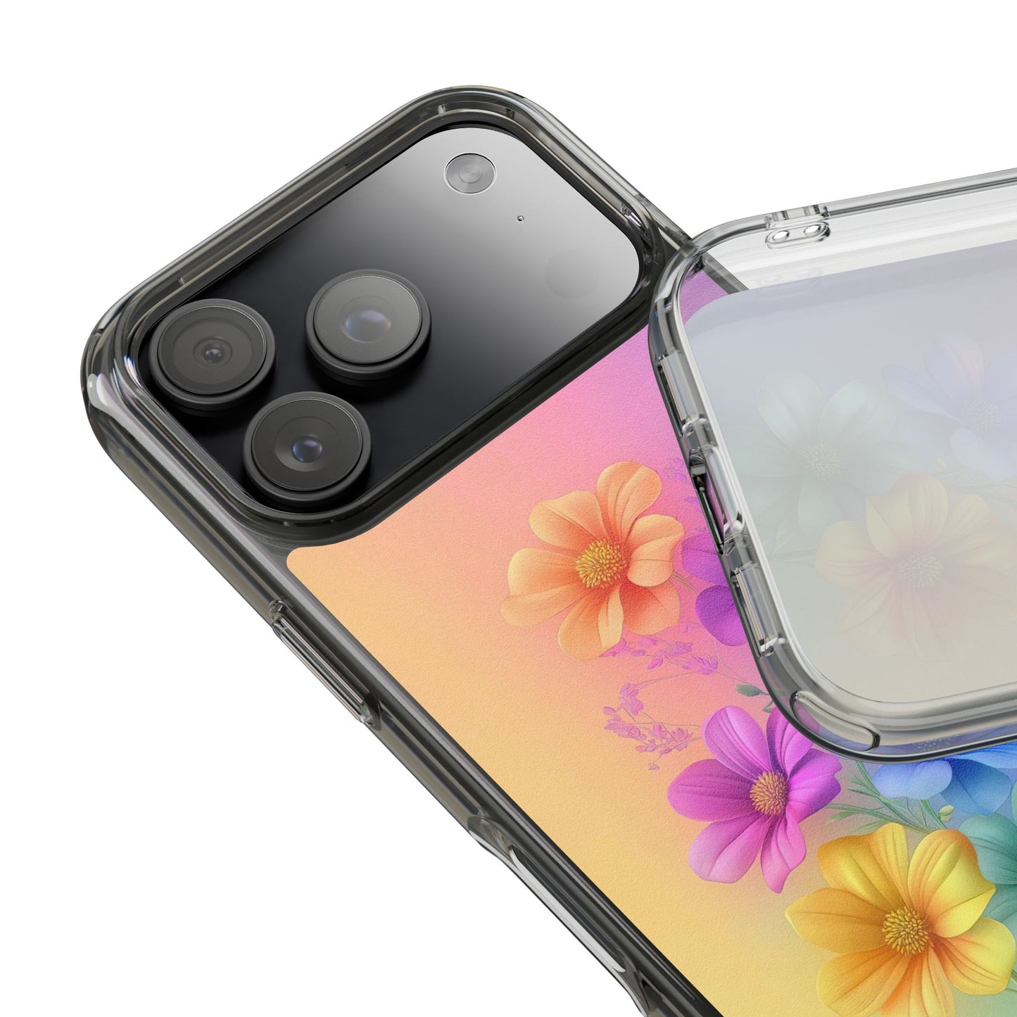 Floral Clear Phone Case – Colorful Flower Design