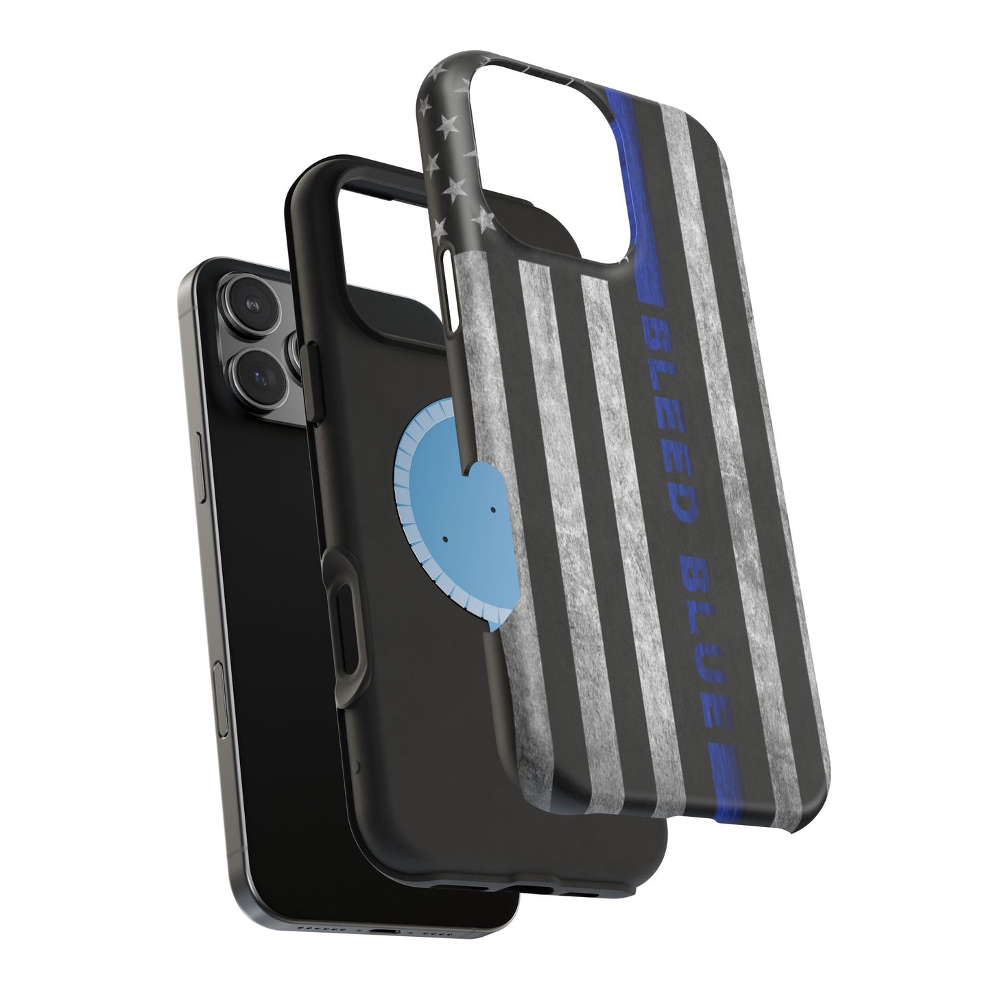 Police Magnetic Phone Cases, Bleed Blue