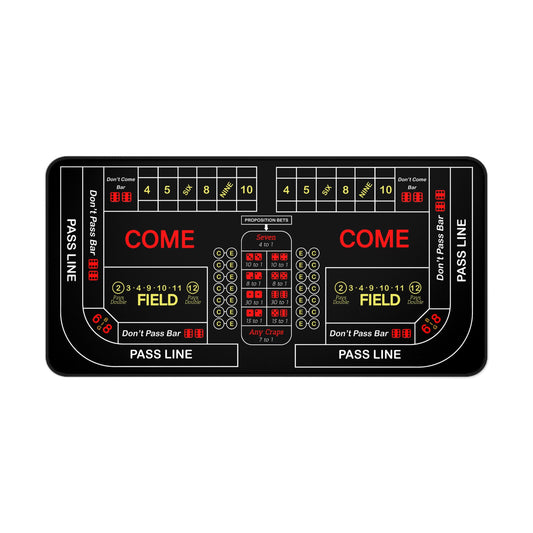 Casino Craps 2 Desk Mat — 2-in-1 Gaming Surface / Black