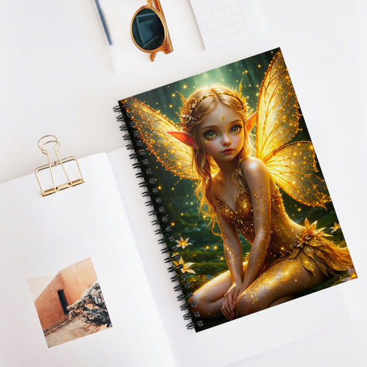 Fairy Themed Spiral Notebook - Journal for Students, Artists, and Fantasy Lovers