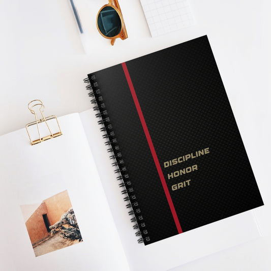 Motivational Spiral Notebook - Discipline, Honor, Grit