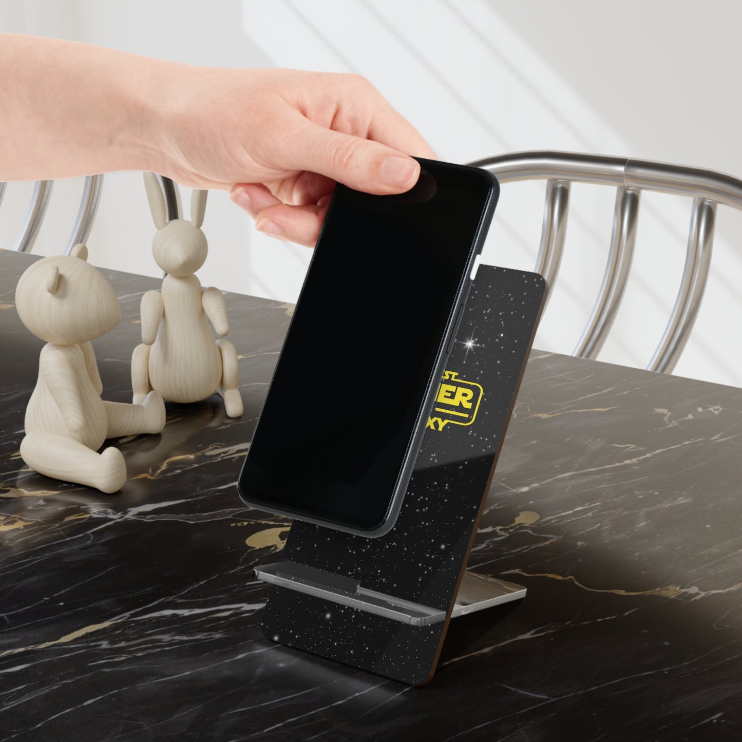 The Best Father in the Galaxy Phone Stand, Gift for Dad
