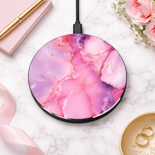 Blush Agate Wireless Charger — Fast Qi Charging Pad for Phones