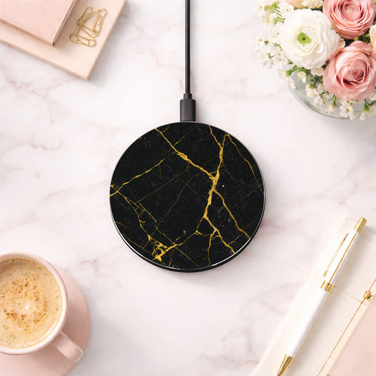 Black & Gold Marble Wireless Charger