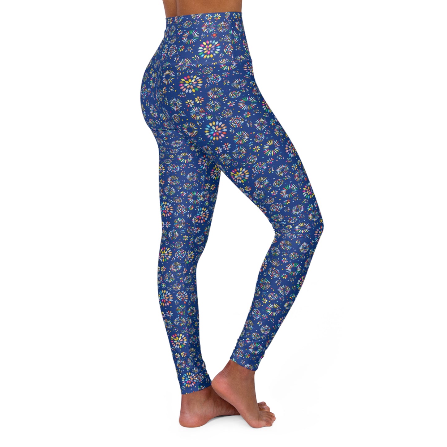 Vibrant Vibes High Waisted Yoga Leggings / Blue