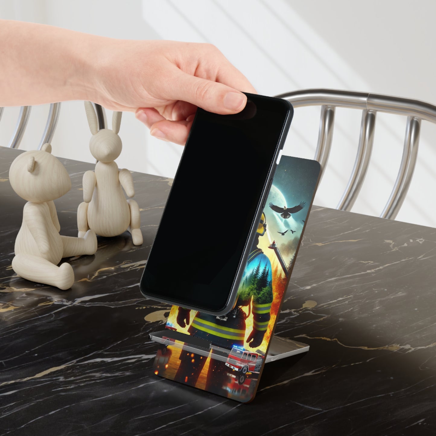 Firefighter Smartphone Display Stand