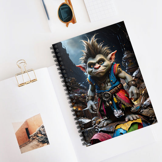 Fantasy-Themed Spiral Notebook with Ruled Lines, Troll Design