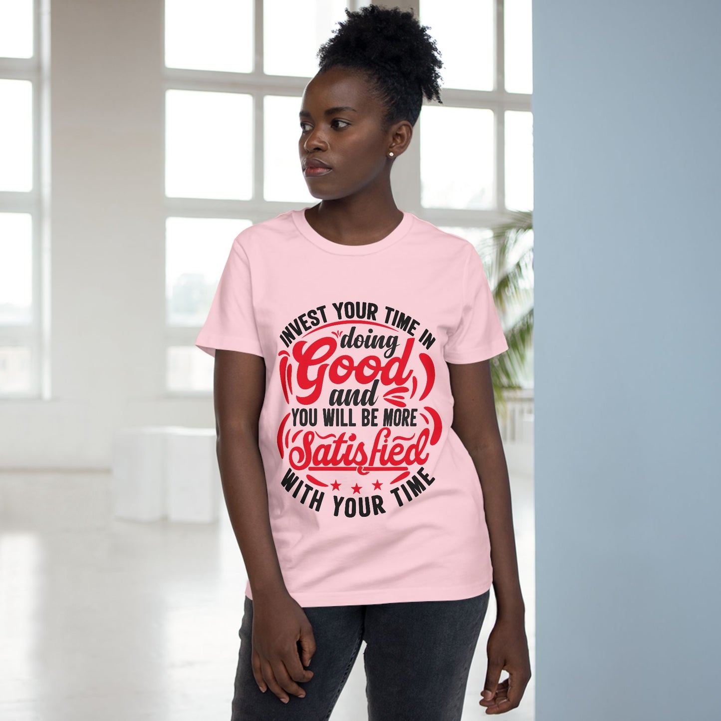 Inspirational Women's Maple Tee – Invest Your Time in Doing Good