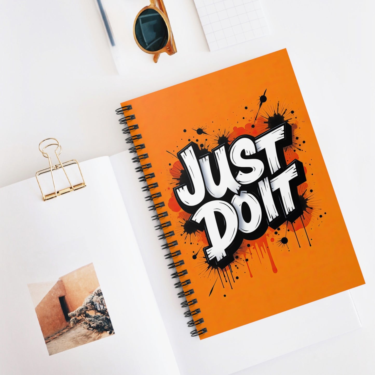 Bold Inspirational Spiral Notebook 6" x 8" – "Just Do It" Motivational Journal