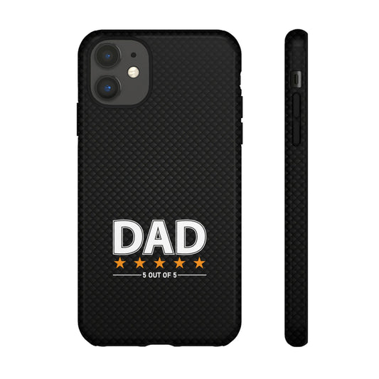5-Star Dad iPhone Case - Tough Black Cover for Father's Day