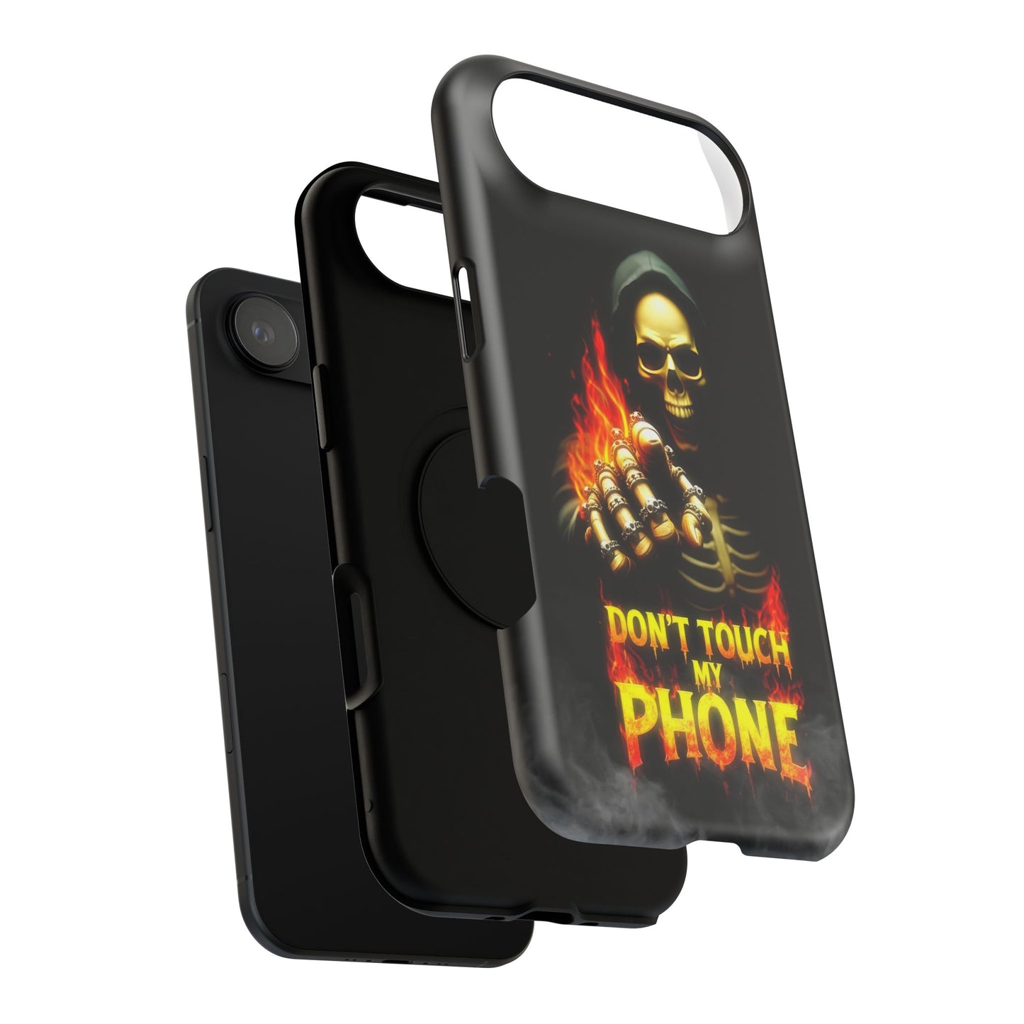 Skull Design Impact-Resistant iPhone Case, Don't Touch My Phone