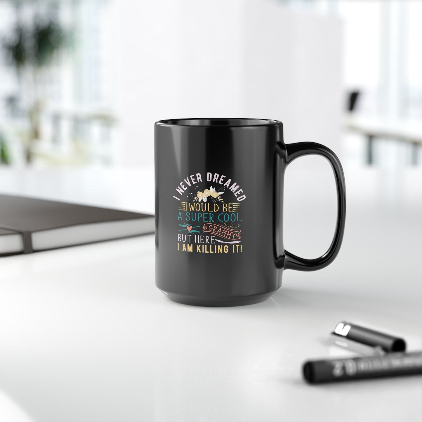 Super Cool Grammy Mug - Inspirational Black Coffee Cup