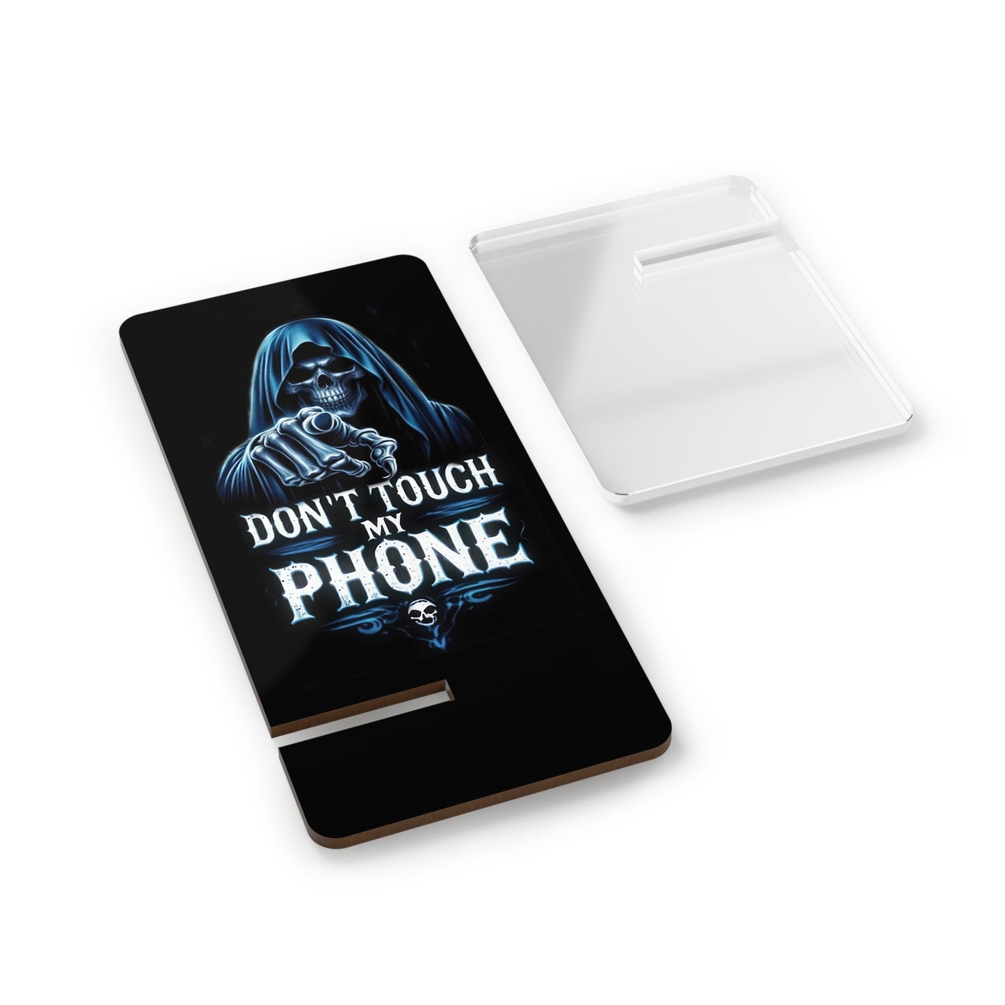 Gothic Phone Stand, Don't Touch My Phone Display Holder