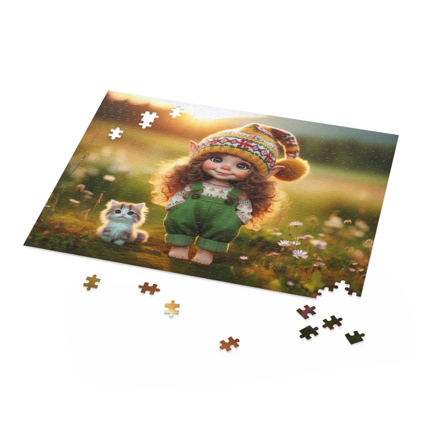 Franchesca Elf with Her Kitten Puzzle, 120, 252 or 500 pieces