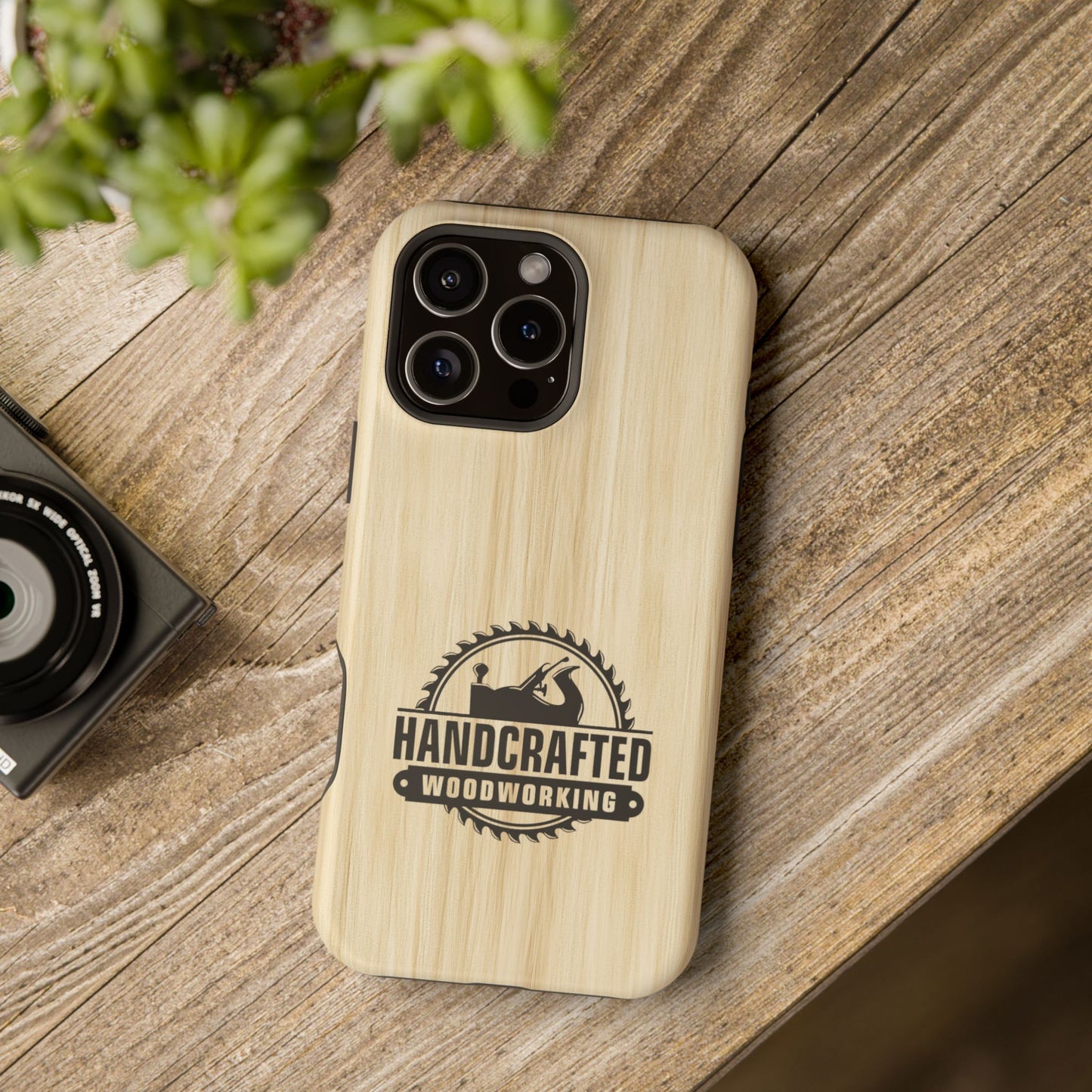 Handcrafted Woodworking Logo Magnetic Phone Cases