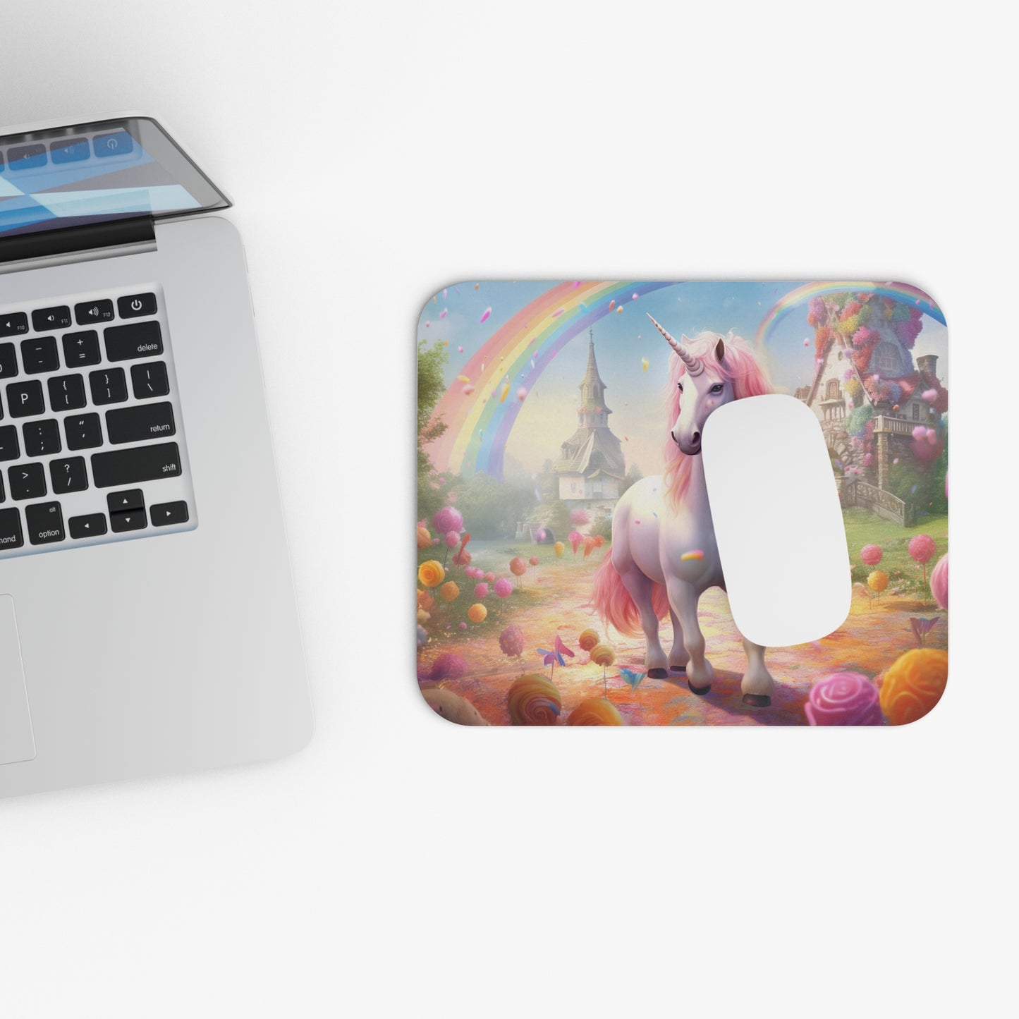 Unicorn Mouse Pad, Rainbow Desk Accessory
