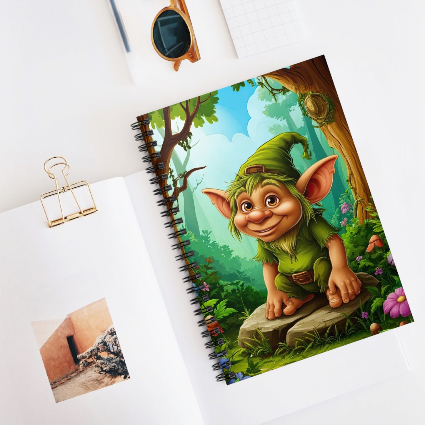 Whimsical Goblin Spiral Notebook, Fantasy Ruled Journal