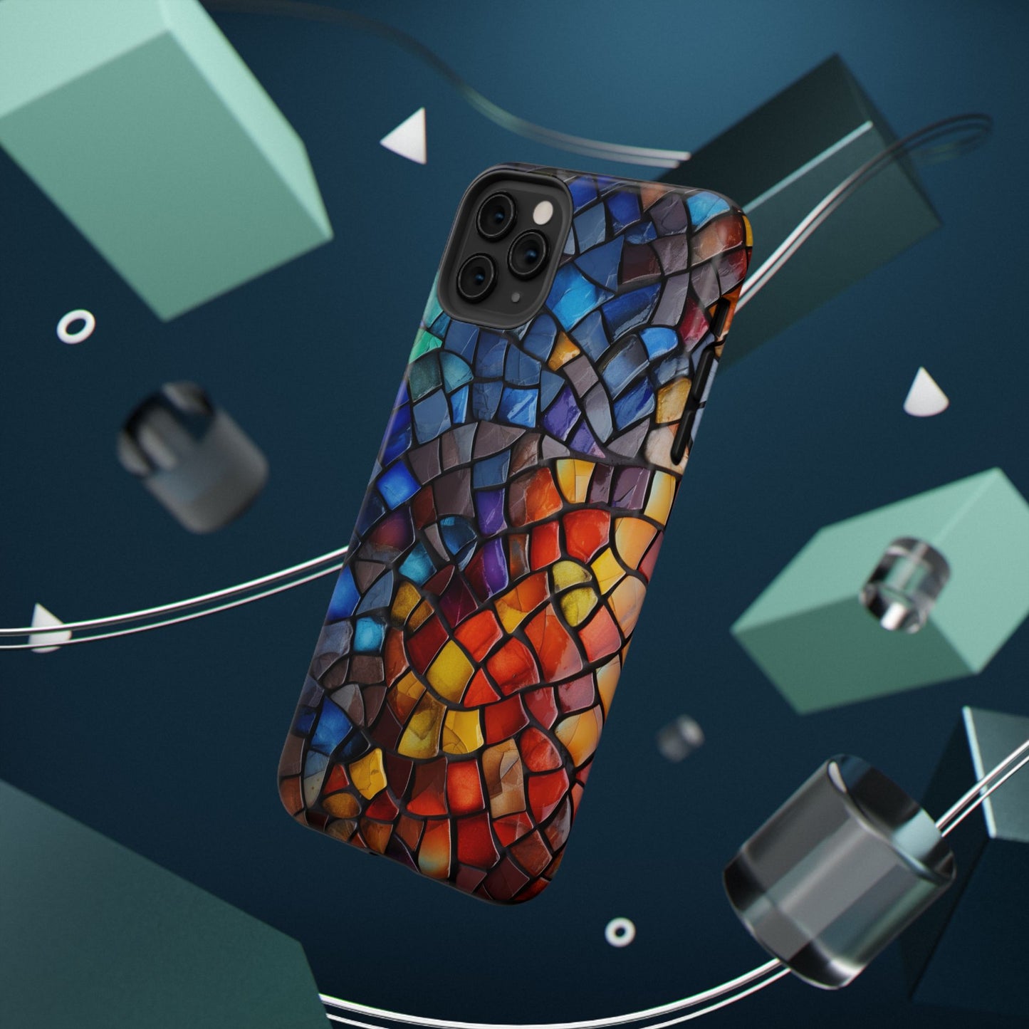 Stained Glass Impact-Resistant Phone Case, Colorful Phone Cover