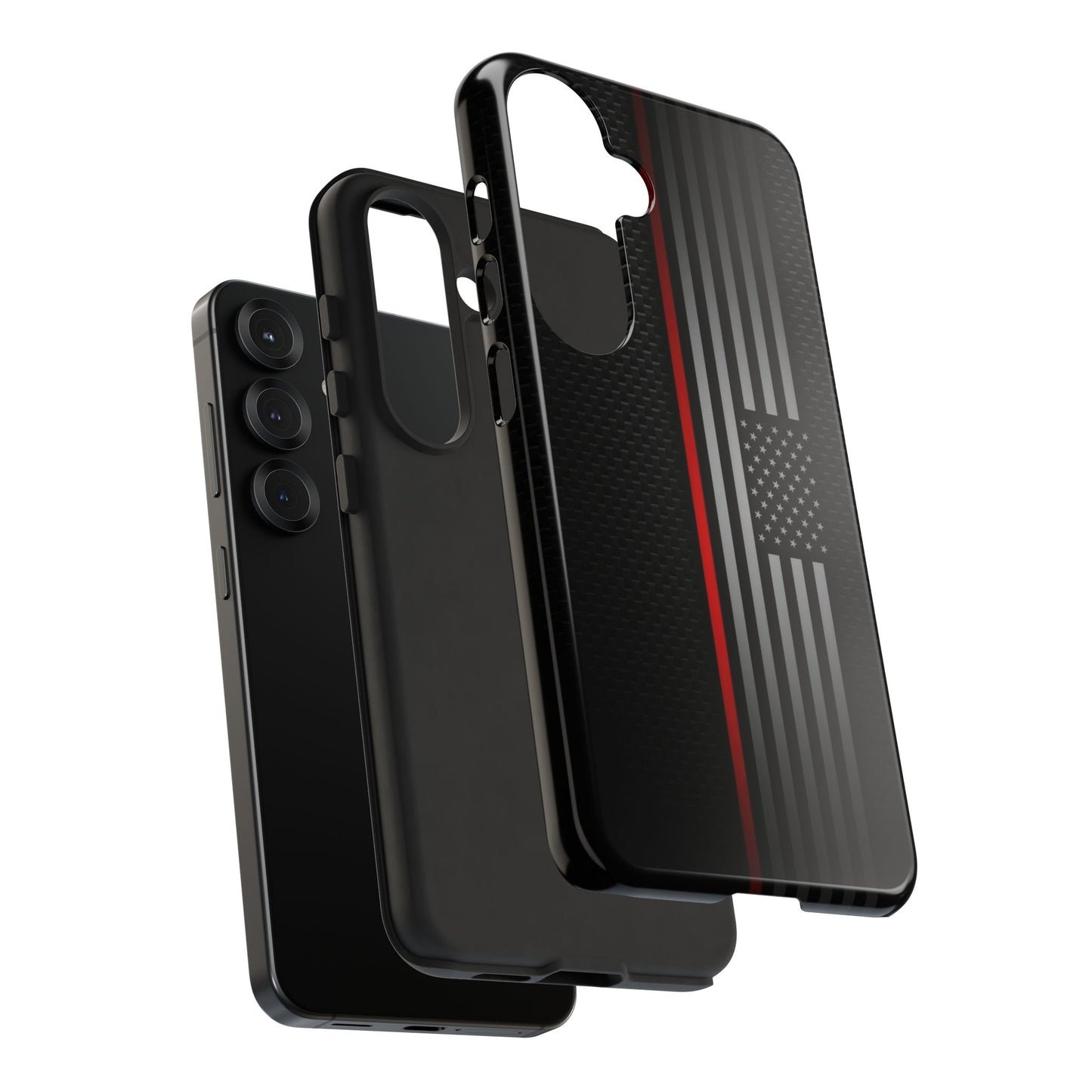 Elegant Patriotic Samsung Phone Case, Thin Red Line Design