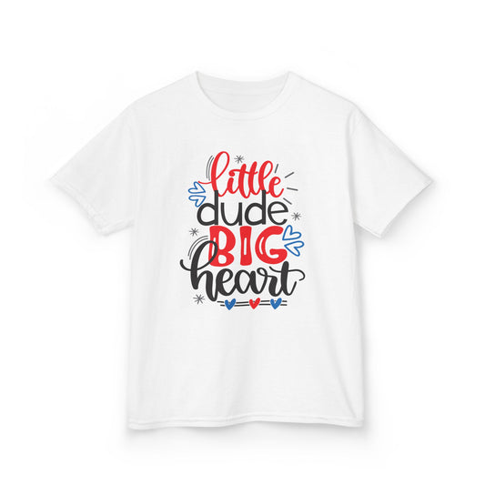 Kids' 'Little Dude, Big Heart' Tee - Cute Cotton T-Shirt for Boys