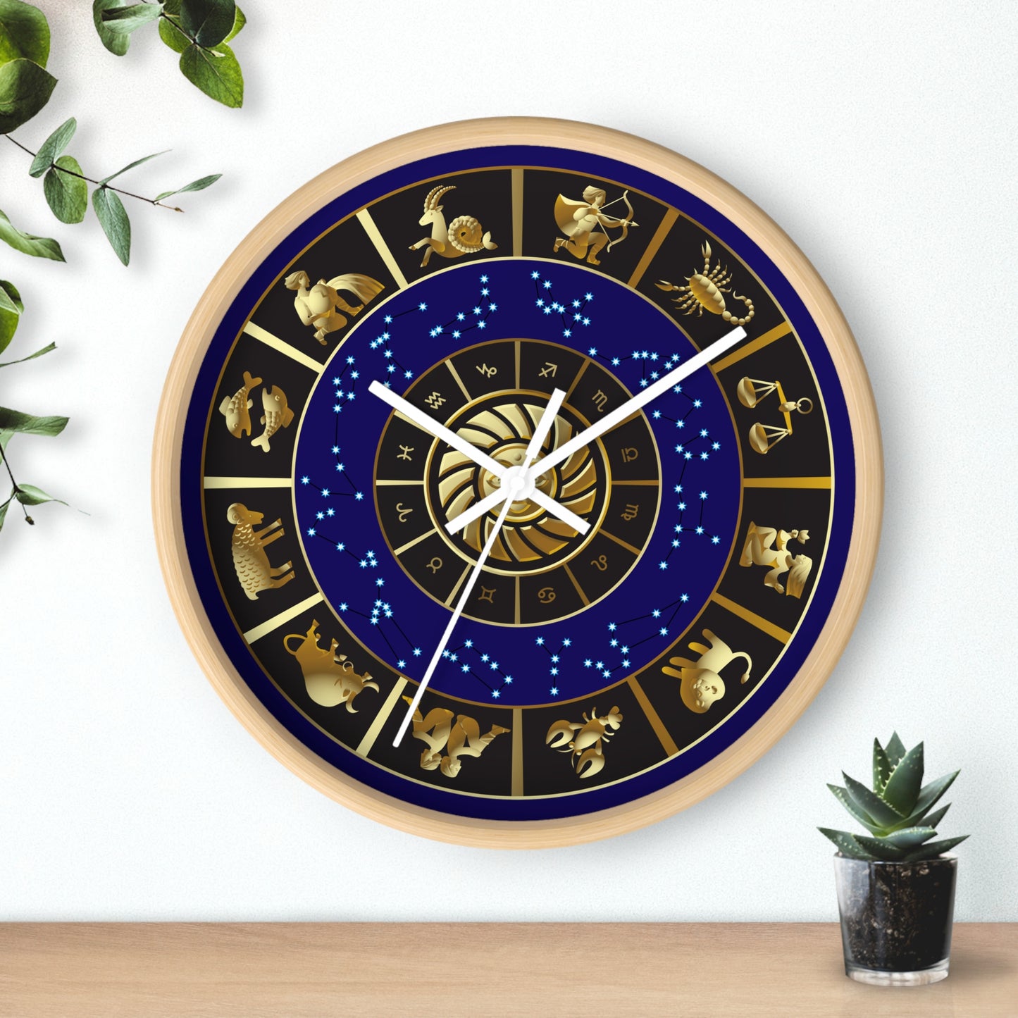 Zodiac Wall Clock 10" – Celestial Wall Art