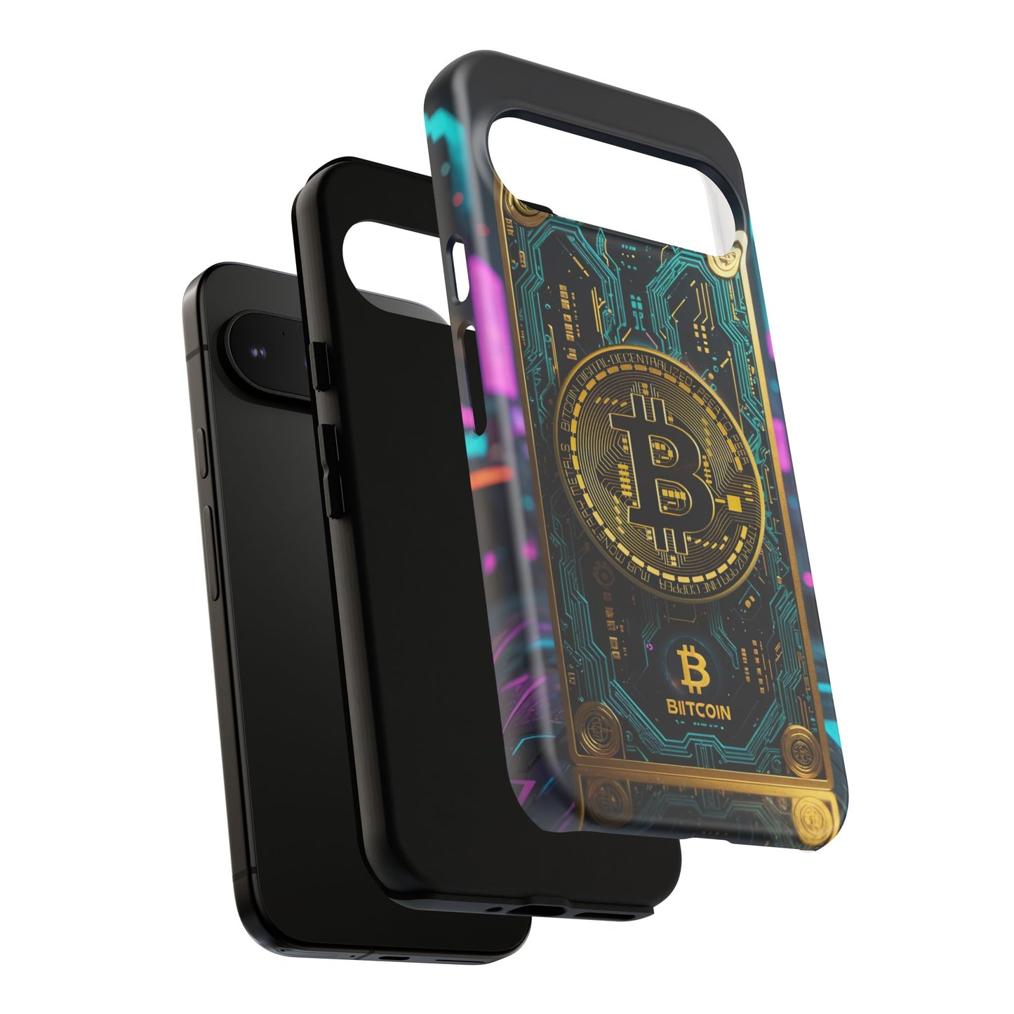 Bitcoin Google Pixel Phone Case - Tough Cases with Cryptocurrency Design