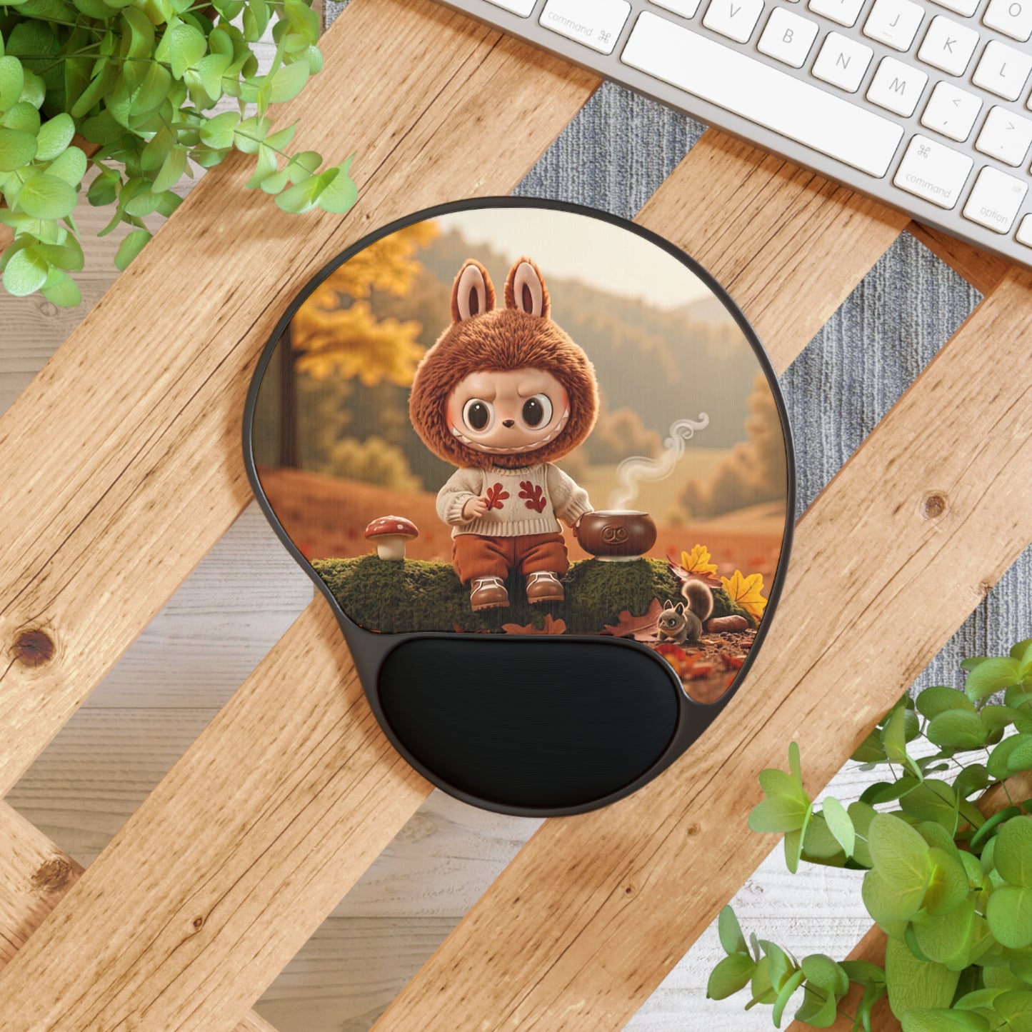 Toffee Ergonomic Mouse Pad with Wrist Rest – Non-Slip Base, Monster Design