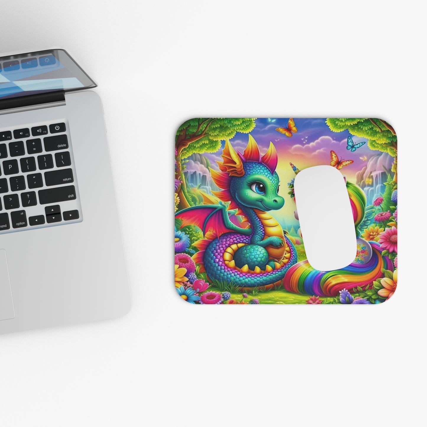 Unicorn and Dragon Fantasy Mouse Pad