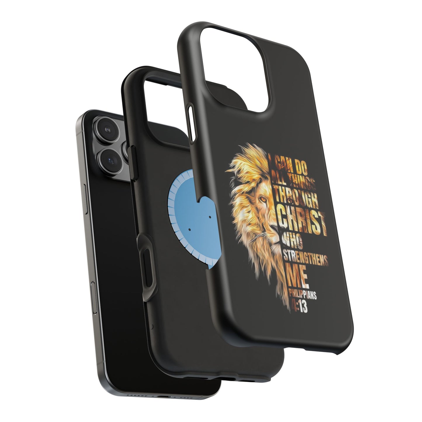 Inspirational Lion Magnetic iPhone Case, Strength & Faith, Christian Accessories
