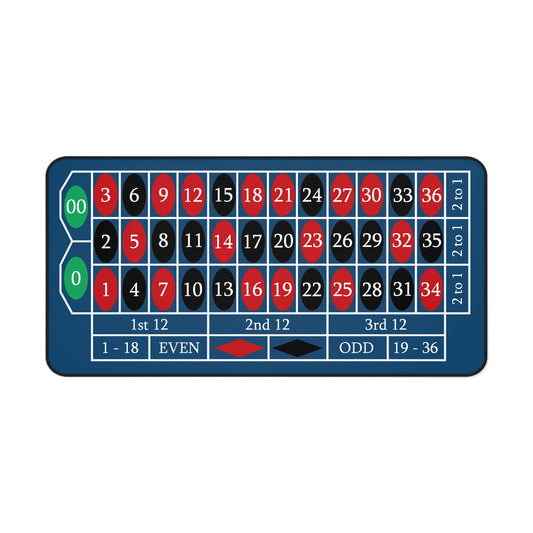 2 in 1 Casino Desk Mat - American Roulette Gaming Accessory