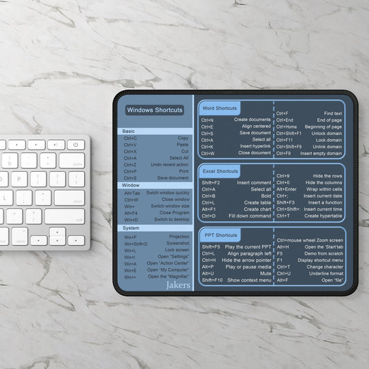 Cheat Sheet Mouse Pad, Windows Shortcuts